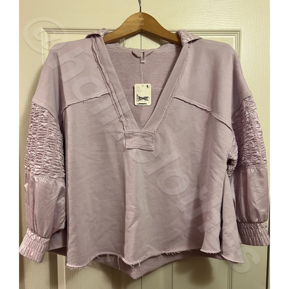 Free People Spin Hooded Pullover Sweatshirt Lilac S NWT - Picture 3 of 12